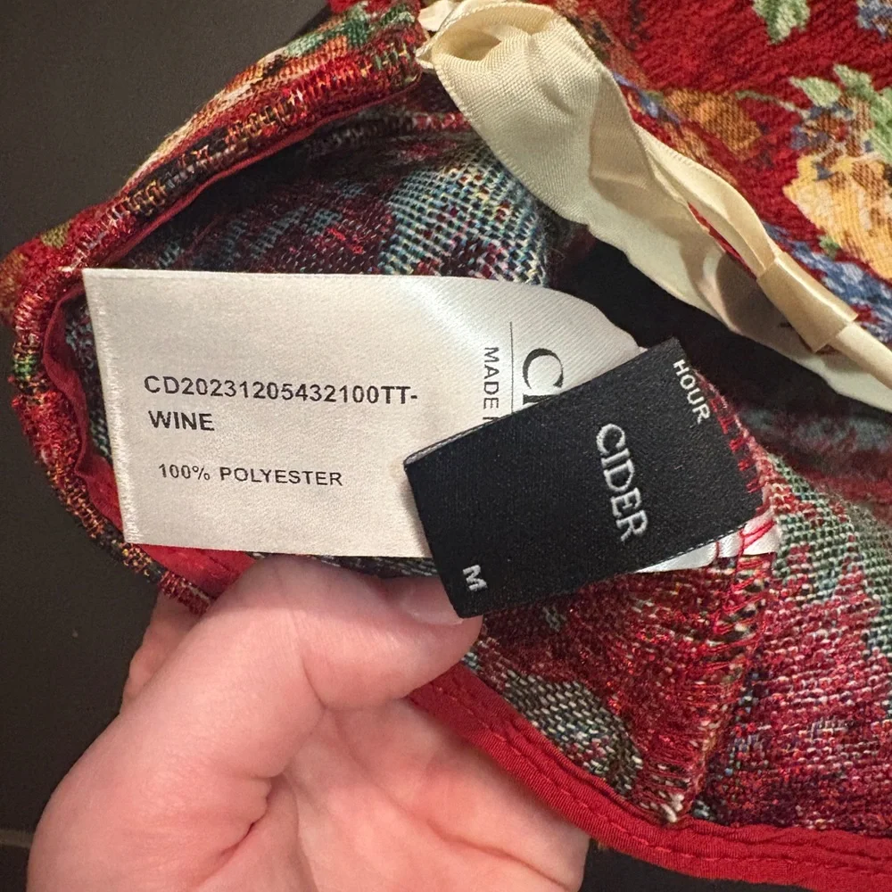 Cider Wine Red Floral Top - Picture 3 of 4